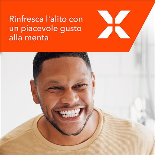 Rinfresca l'alito con un piacevole gusto alla menta