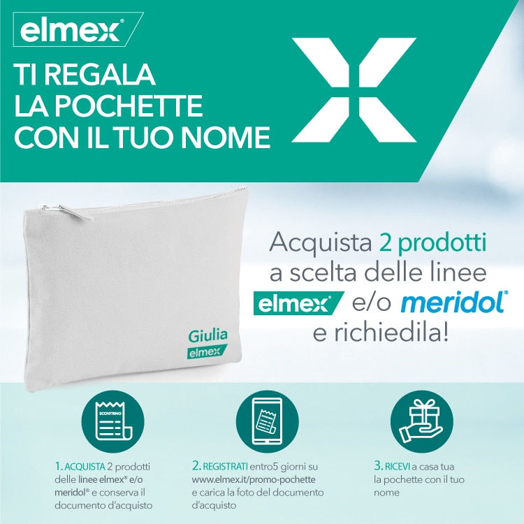 elmex ti regala la pochette con il tuo nome